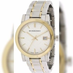 NWT Authentic Burberry Two-Tone Womens Watch